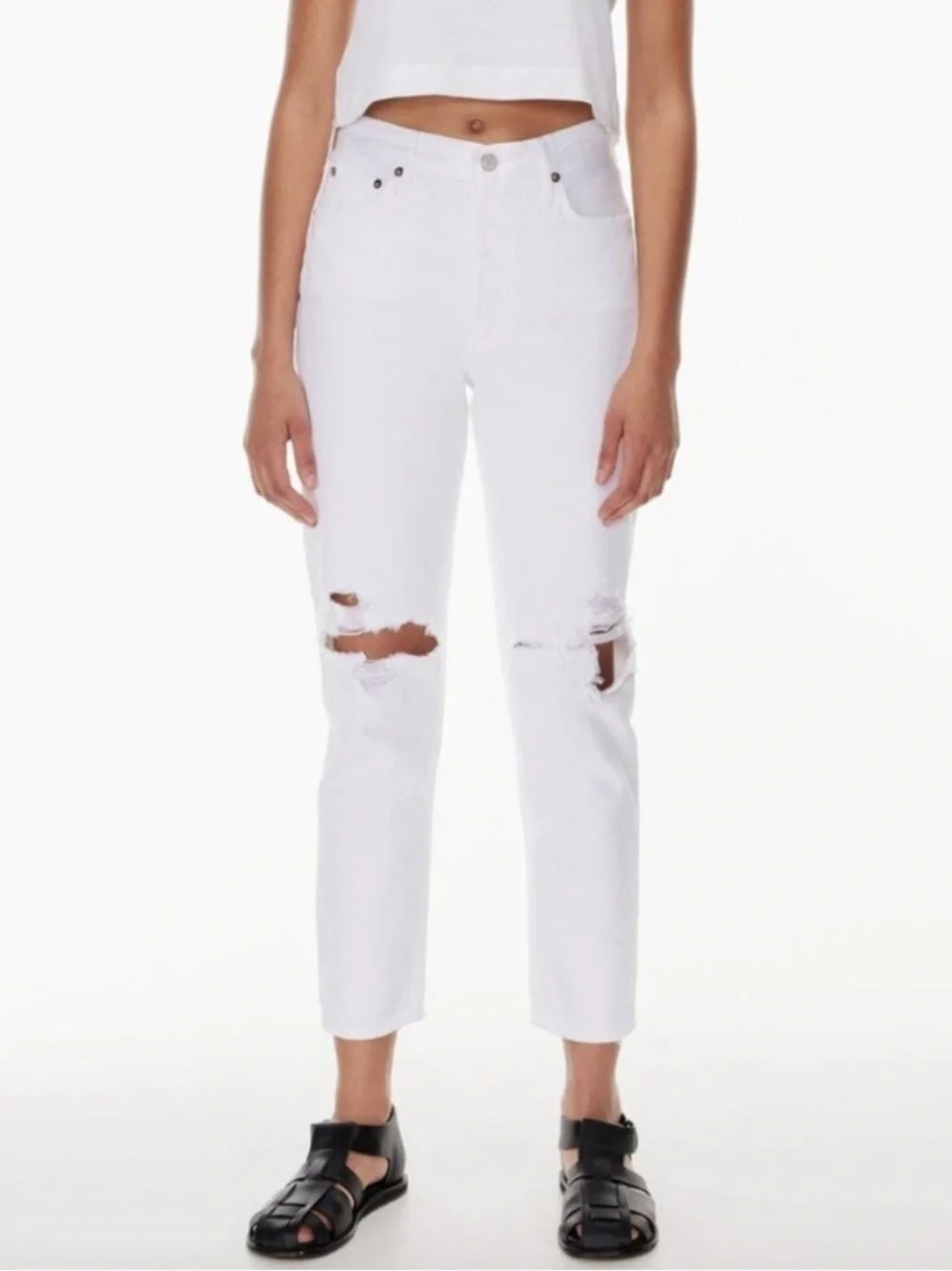 Agolde Fen High Rise Relaxed Taper Jeans White Conjure Size 31 NWT New